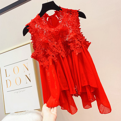 Top de damă din dantelă asimetrică în patru culori