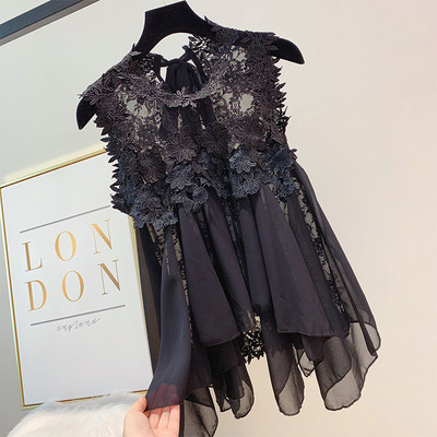 Top de damă din dantelă asimetrică în patru culori