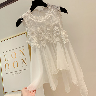 Top de damă din dantelă asimetrică în patru culori