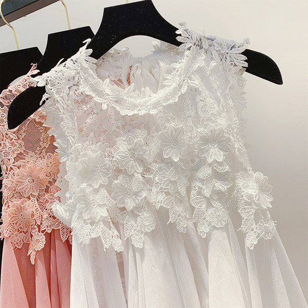 Top de damă din dantelă asimetrică în patru culori