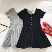 Rochie casual dama cu croi nasturi model in doua culori