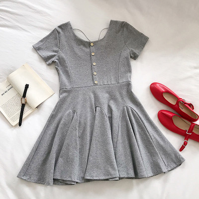 Rochie casual dama cu croi nasturi model in doua culori