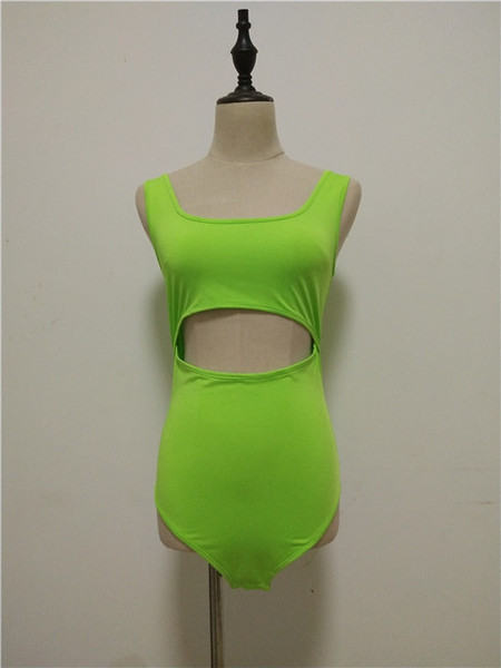 Body de damă de zi cu zi cu decupaje în verde