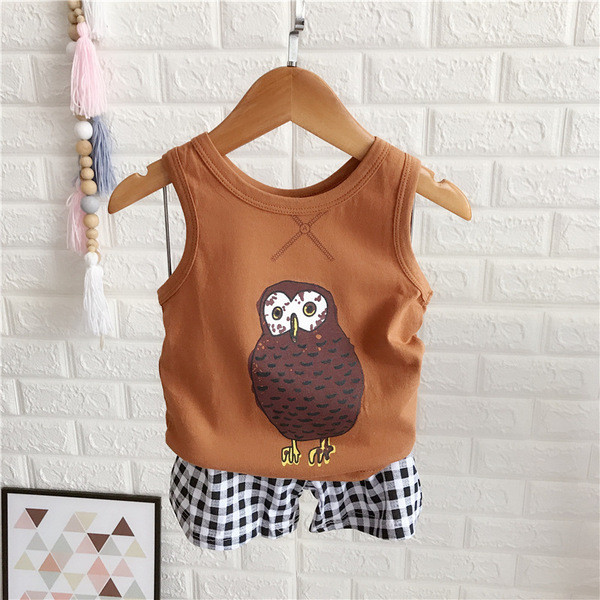 Set zilnic pentru copii pentru baieti in alb si maro