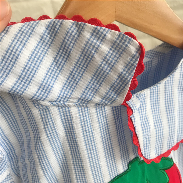 Set copii model in dungi pentru fete in albastru