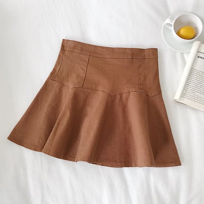 Fusta de dama cu talie inalta in mai multe culori