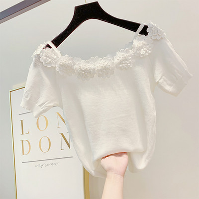 Bluză de damă modernă cu flori element 3D