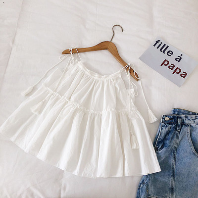 Maieu casual de dama model larg cu bretele subtiri in mai multe culori