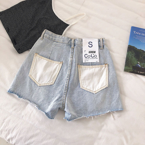 Blugi scurti casual de dama de culoare deschisa