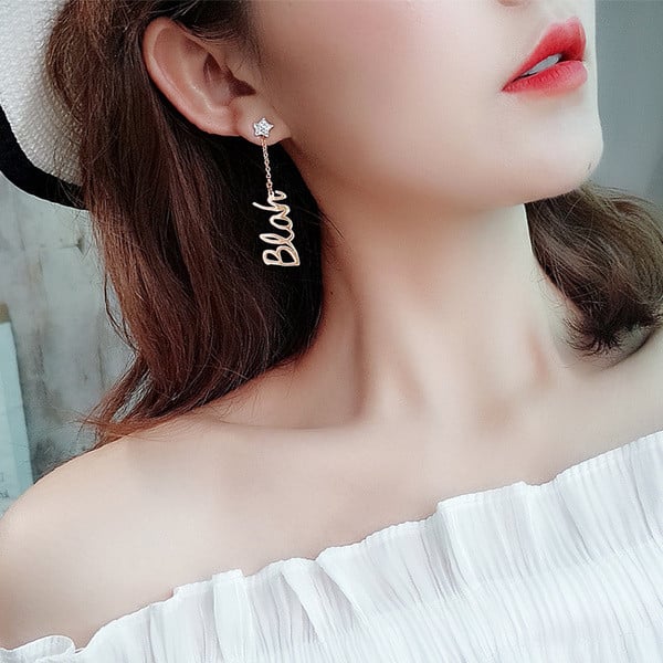 Cercei casual dama de culoare aurie cu pietre