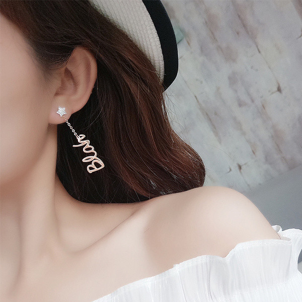 Cercei casual dama de culoare aurie cu pietre