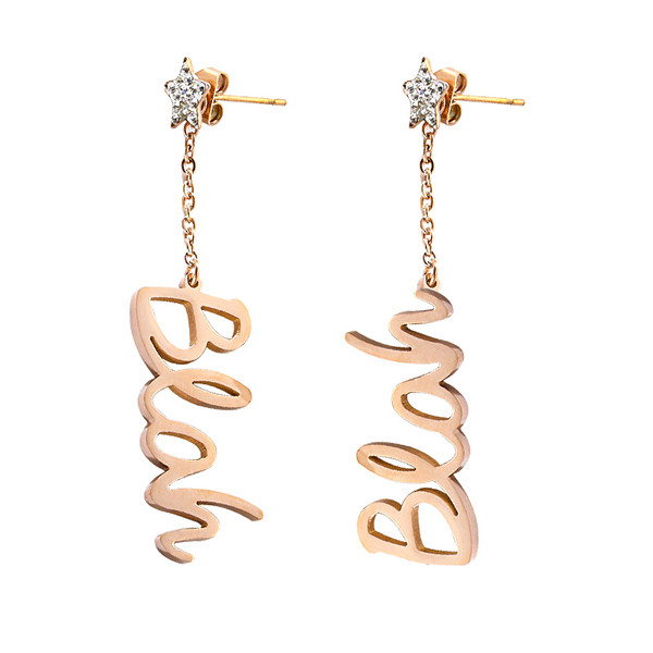 Cercei casual dama de culoare aurie cu pietre