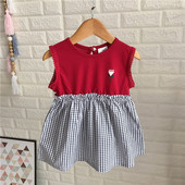 Rochie de copii croiala casual cu aplicatie pentru fete