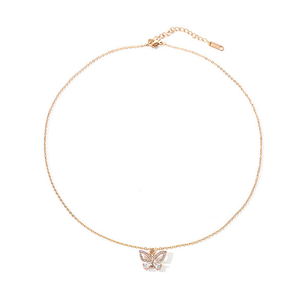 Colier elegant de dama de culoare aurie cu pietre