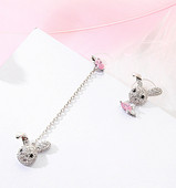 Model nou de cercei de dama de culoare argintie cu pietre