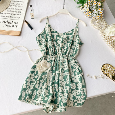 Salopeta de dama scurta casual cu motive florale in mai multe culori