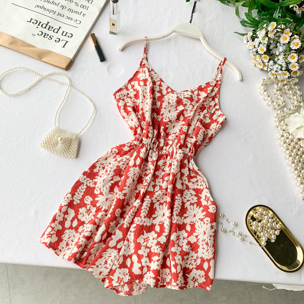 Salopeta de dama scurta casual cu motive florale in mai multe culori