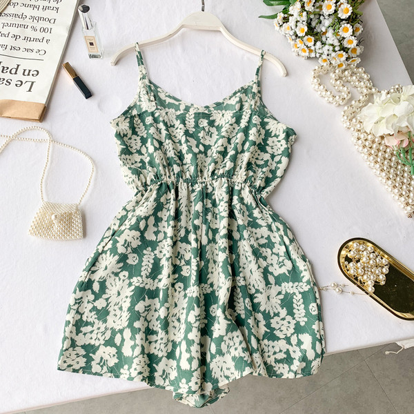 Salopeta de dama scurta casual cu motive florale in mai multe culori