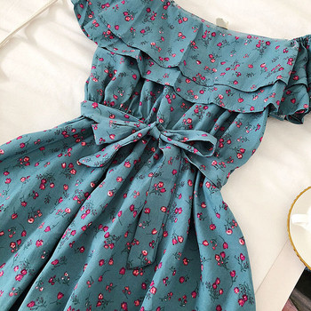 Rochie casual de dama cu umerii goi in mai multe culori