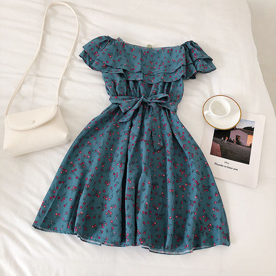 Rochie casual de dama cu umerii goi in mai multe culori