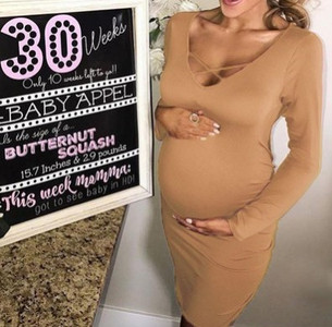 Alkalmi női ruha V-nyakú kismamáknak három színben