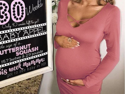 Alkalmi női ruha V-nyakú kismamáknak három színben