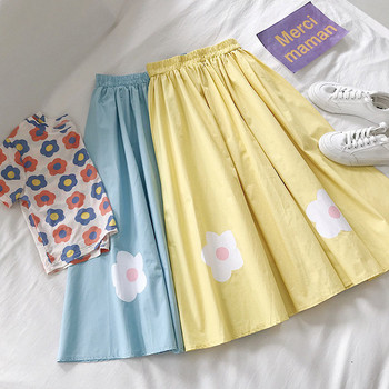 Fusta casual dama cu talie elastica inalta in trei culori