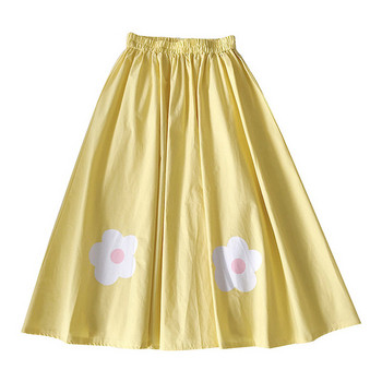 Fusta casual dama cu talie elastica inalta in trei culori