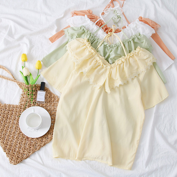 Bluză casual de damă cu mâneci scurte în patru culori