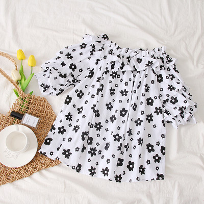 Bluza de dama model nou cu motive florale si umerii goi in mai multe culori