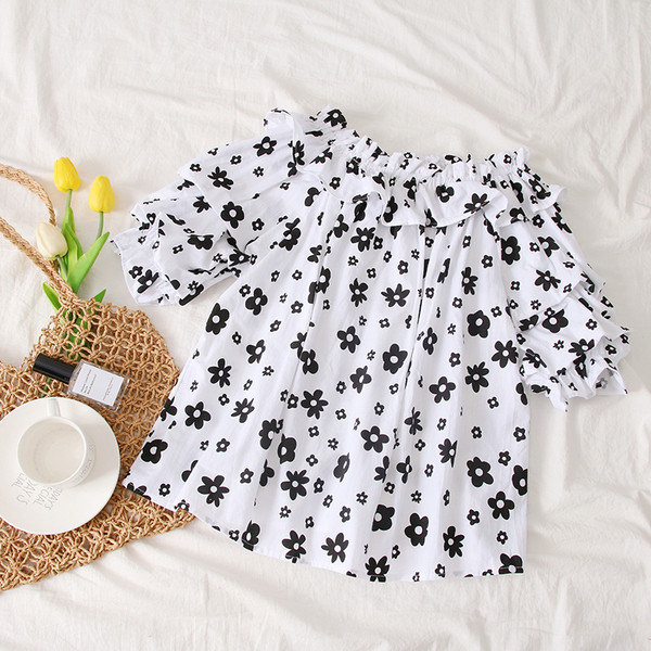 Bluza de dama model nou cu motive florale si umerii goi in mai multe culori