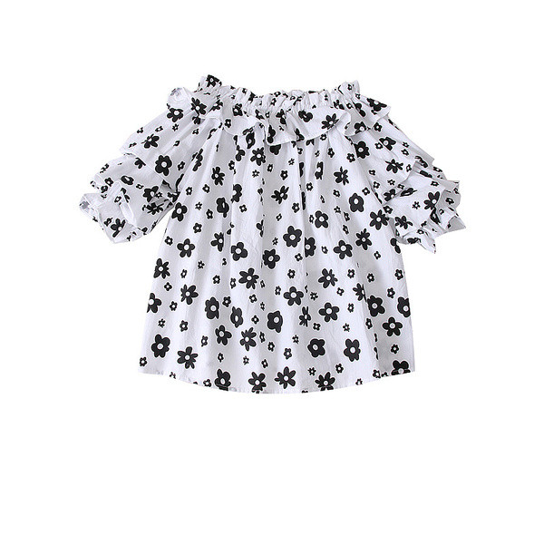 Bluza de dama model nou cu motive florale si umerii goi in mai multe culori