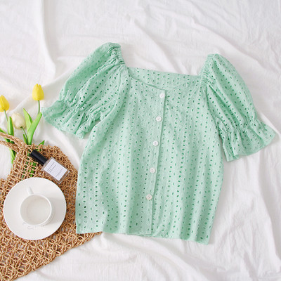 Bluza de dama model nou cu decolteu patrat si nasturi in mai multe culori