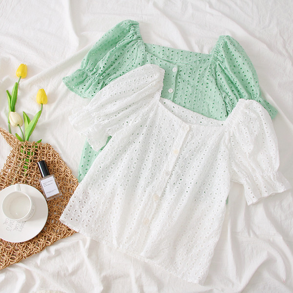 Bluza de dama model nou cu decolteu patrat si nasturi in mai multe culori