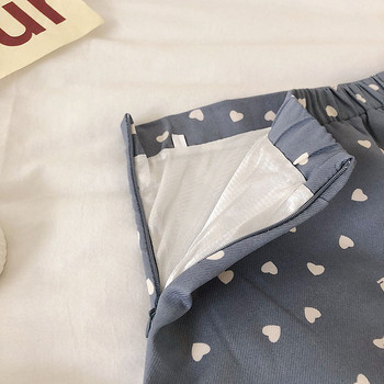 Fusta de dama eleganta cu talie inalta in negru, alb si albastru