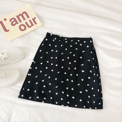 Fusta de dama eleganta cu talie inalta in negru, alb si albastru