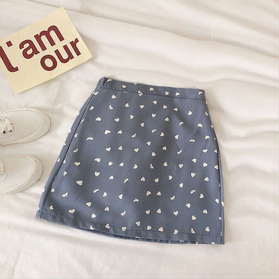 Fusta de dama eleganta cu talie inalta in negru, alb si albastru