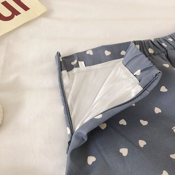 Fusta de dama eleganta cu talie inalta in negru, alb si albastru