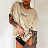 Tricou casual dama cu inscriptie de culoare bej