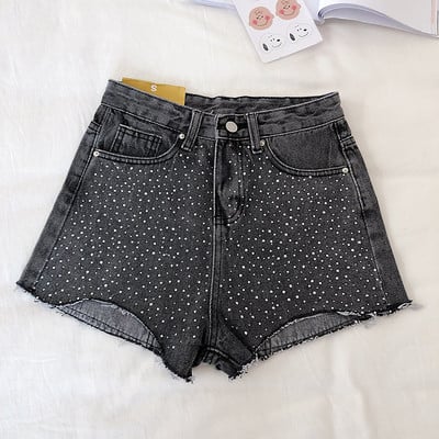 Pantaloni scurți de damă cu un element - pietre în trei culori