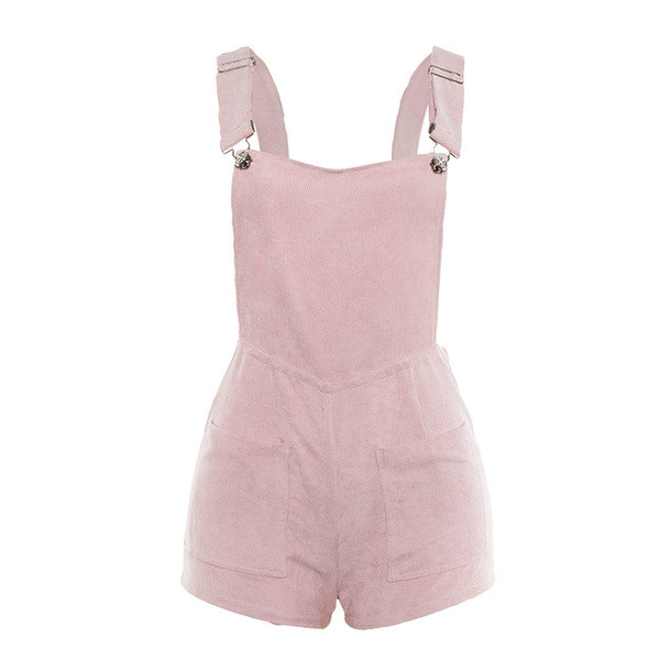 Salopeta dama casual model scurta de culoare roz