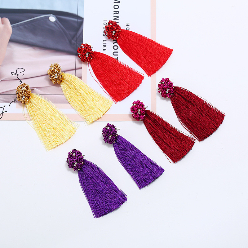 Cercei lungi eleganti de dama cu pietre