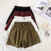 Pantaloni scurți casual dama cu talie elastica in patru culori