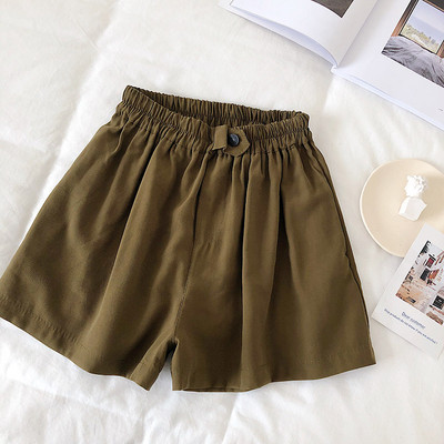 Pantaloni scurți casual dama cu talie elastica in patru culori