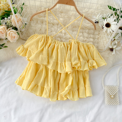 Maieu modern de damă cu bretele încrucișate