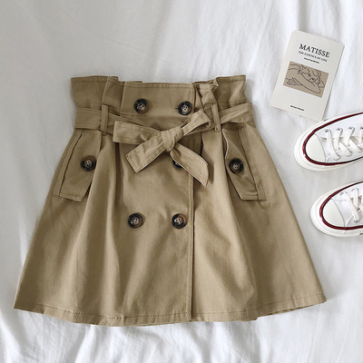 Fusta casual dama cu nasturi si curea in mai multe culori