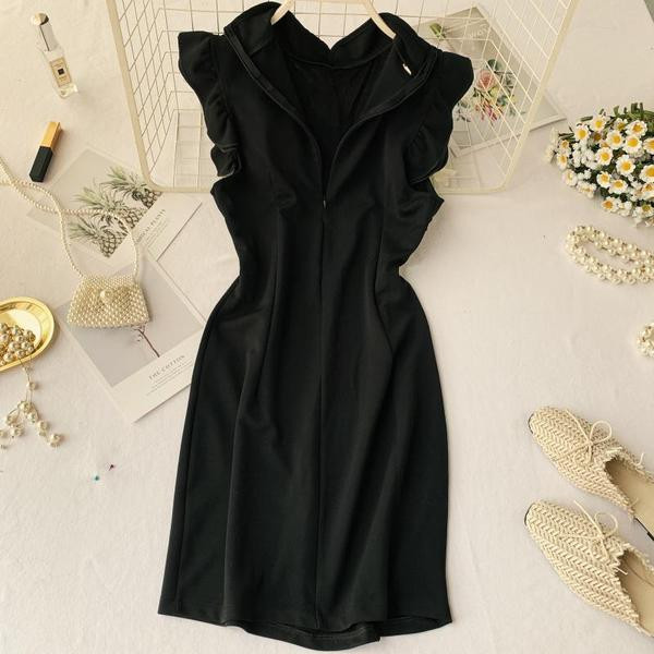 Rochie de dama cu fermoar de culoare neagra