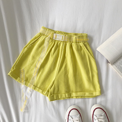 Pantaloni scurti de dama cu buzunare si talie elastica in mai multe culori