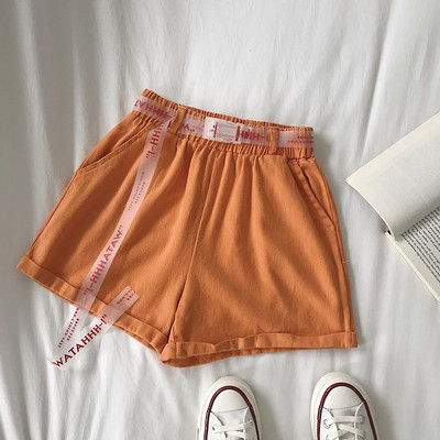 Pantaloni scurti de dama cu buzunare si talie elastica in mai multe culori