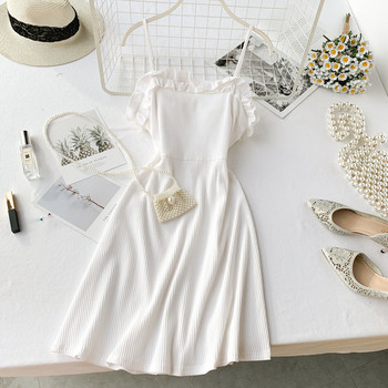 Rochie de dama cu bretele in alb